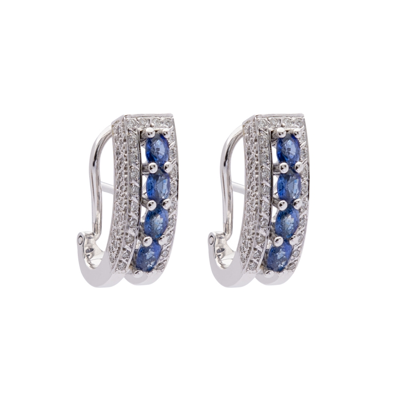 Pendientes zafiros y diamantes