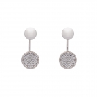 Pendientes oro blanco y circonitas