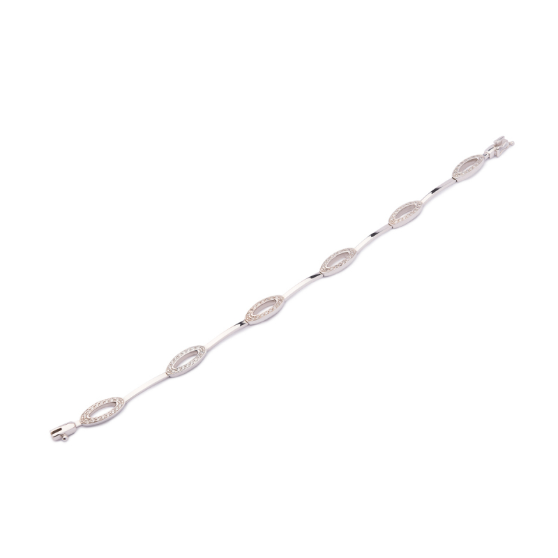 Pulsera Oro Blanco piedras