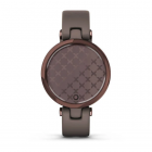 Garmin Lily™ Bisel en bronce oscuro con carcasa y correa de cuero italiano en color paloma