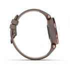 Garmin Lily™ Bisel en bronce oscuro con carcasa y correa de cuero italiano en color paloma