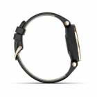 Garmin Lily™ Bisel en oro crema con carcasa y correa de cuero italiano en negro