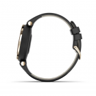 Garmin Lily™ Bisel en oro crema con carcasa y correa de cuero italiano en negro