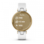 Garmin Lily™ Bisel en oro claro con carcasa y correa de cuero italiano en blanco