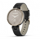 Garmin Lily™ Bisel en oro crema con carcasa y correa de cuero italiano en negro