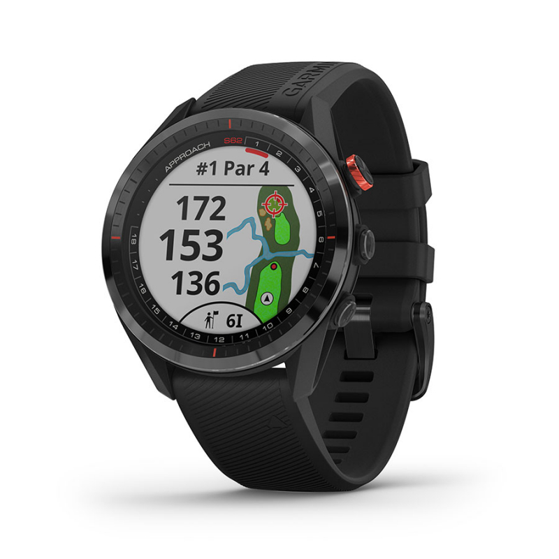 Garmin Approach® S62 Bisel de cerámica negro con correa negra