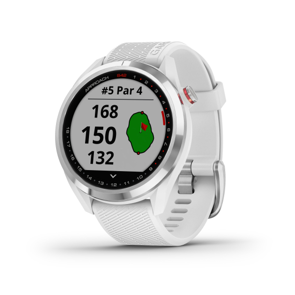 Garmin Approach® S42 Plata con correa blanca